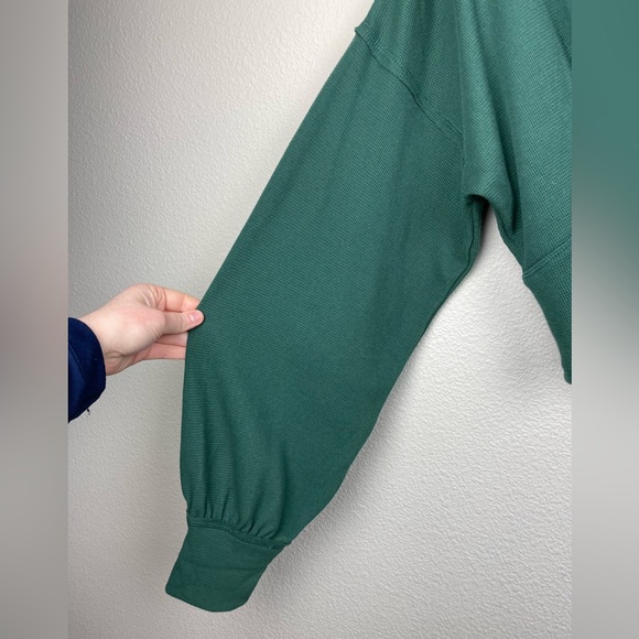 FREE PEOPLE Women's XL Thermal All Nighter Long Sleeve Top Waffle Knit Crop - Picture 7 of 16